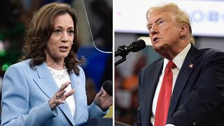 ABD Başkan Yardımcısı Kamala Harris (solda) ve Cumhuriyetçilerin başkan adayı Donald Trump.