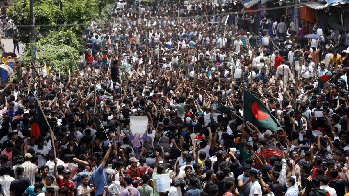 Hükümet karşıtı gösteriler, Dhaka, Bangladeş, 4 Ağustos 2024.