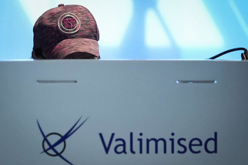 Estonian woman fills her ballot during the European Parliament election in Tallinn, 9 June 2024