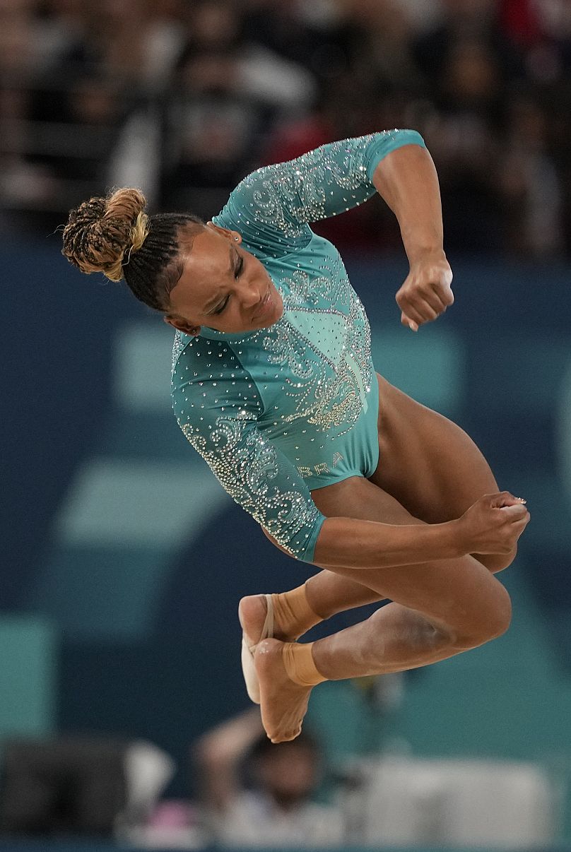 Rebeca Andrade durante a prova