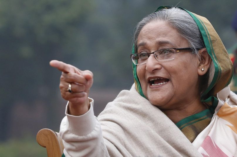 Bangladesh's Prime Minister Sheikh Hasina speaks during a press conference in Dhaka, Bangladesh, on Jan. 6, 2014.