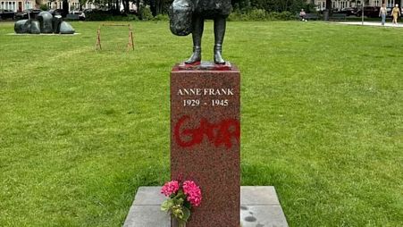 Anne Frank statue in Amsterdam defaced for second time in less than a month 