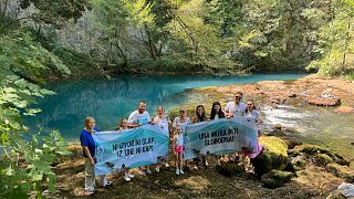 Local community members first on the scene to protest the mini hydropower plant construction. 