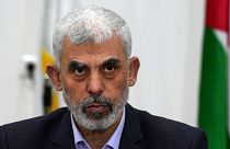 Yahya Sinwar chairs a meeting with leaders of Palestinian factions at his office in Gaza City, April 13, 2022