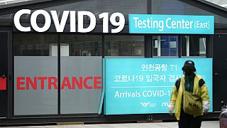 Güney Kore'nin Incheon kentindeki Incheon Uluslararası Havaalanı'ndaki bir COVID-19 test merkezi, 1 Mart, 2023.