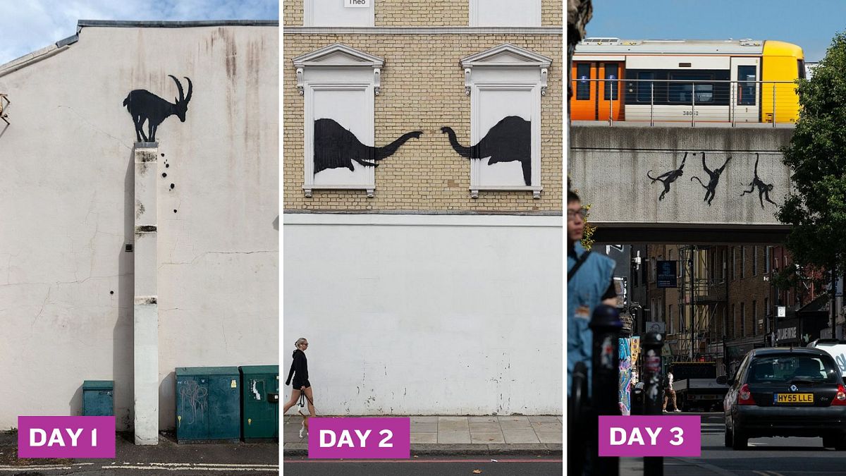 Lo zoo londinese di Banksy: le tre opere dello street artist 