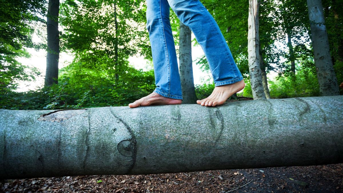 walking barefoot