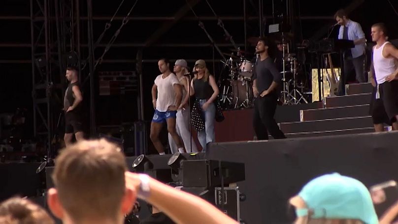 Le soundcheck du band de la chanteuse australienne Kylie Minogue