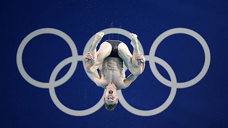 Britain's Jack Laugher competes in the men's 3m springboard diving final, at the 2024 Summer Olympics, Thursday, Aug. 8, 2024, in Saint-Denis, France