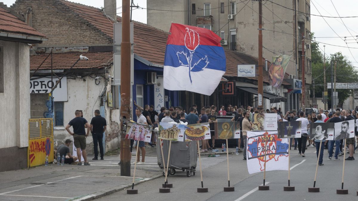 Serbische Proteste im Kosovo