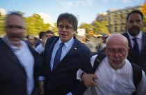 Katalan bağımsızlık lideri ve eski Devlet Başkanı Carles Puigdemont, 8 Ağustos Perşembe günü İspanya'nın Barselona kentinde düzenlenecek olan yemin törenine katılmak üzere kente geldi,