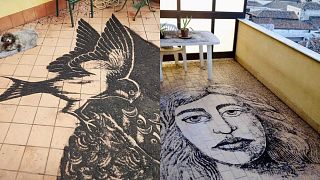 Etna'nın külünden yapılmış sanat eserleri.