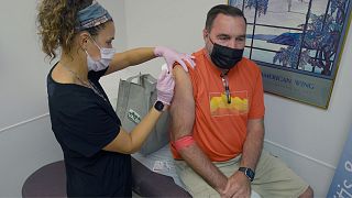 A man participating in a Lyme disease vaccine trial at the Altoona Center for Clinical Research, US. 