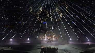 Artists perform during the 2024 Summer Olympics closing ceremony at the Stade de France, Sunday, Aug. 11, 2024, in Saint-Denis, France