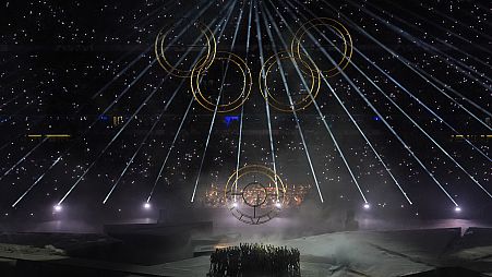 Artists perform during the 2024 Summer Olympics closing ceremony at the Stade de France, Sunday, Aug. 11, 2024, in Saint-Denis, France