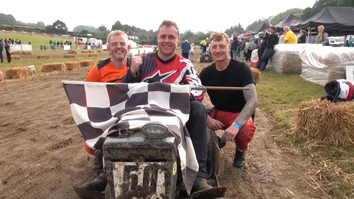 Video. Lawnmower racing is becoming the rage in England