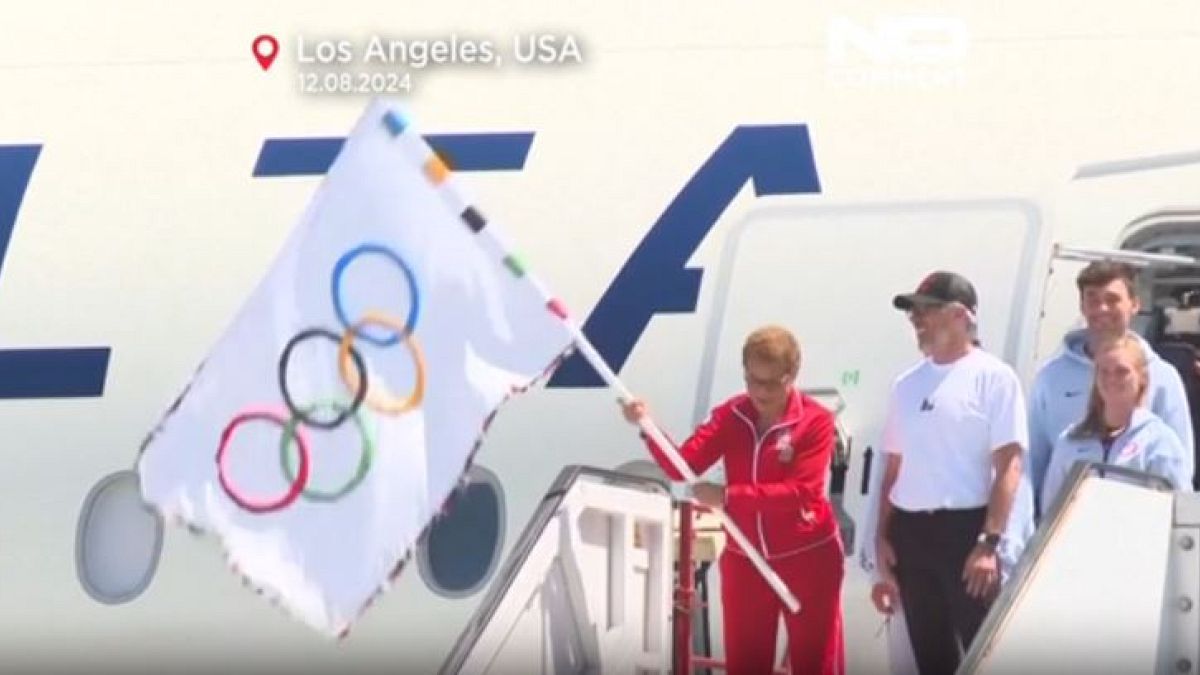 Bandeira Olímpica em Los Angeles