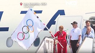 Bandeira Olímpica em Los Angeles