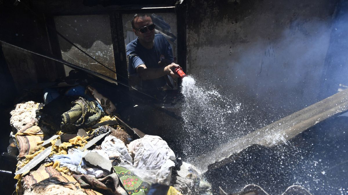 Los efectos del incendio en Grecia.