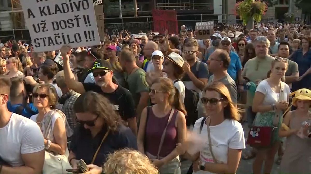 Protestbilder aus Bratislava: 18.000 demonstrieren gegen Kulturministerin Šimkovičová