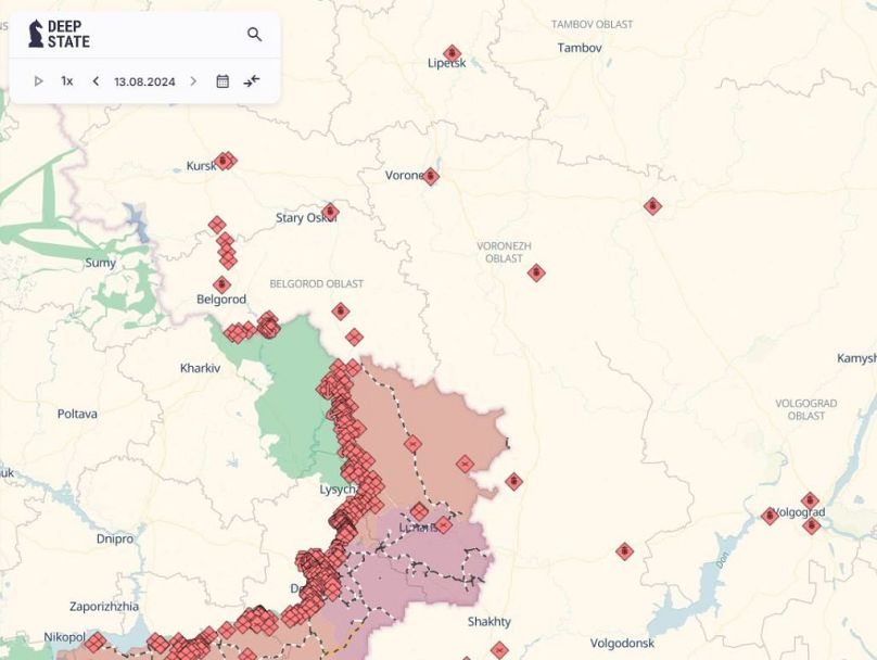 Aktuelle Lage der ukrainischen Offensive in Kursk.