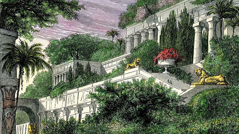 Les célèbres jardins suspendus de Babylone, représentés sur cette illustration du XIXe siècle.