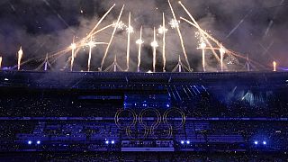 Un momento della cerimonia di chiusura delle Olimpiadi di Parigi, 11 agosto 2024 