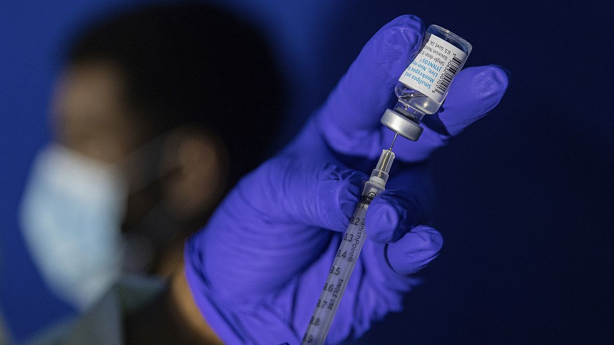 Family nurse practitioner Carol Ramsubhag-Carela prepares a syringe with the Mpox vaccine at a vaccinations site on, Aug. 30, 2022, in the Brooklyn borough of New York. 