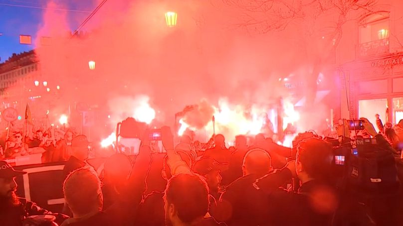 Manifestación del grupo en Lisboa a principios de año. 