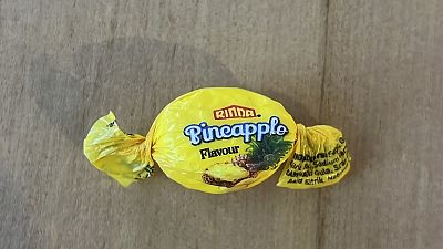 A pineapple-flavoured sweet filled with a potentially lethal dose of methamphetamine is displayed in Auckland, New Zealand, Tuesday, August 13, 2024. 