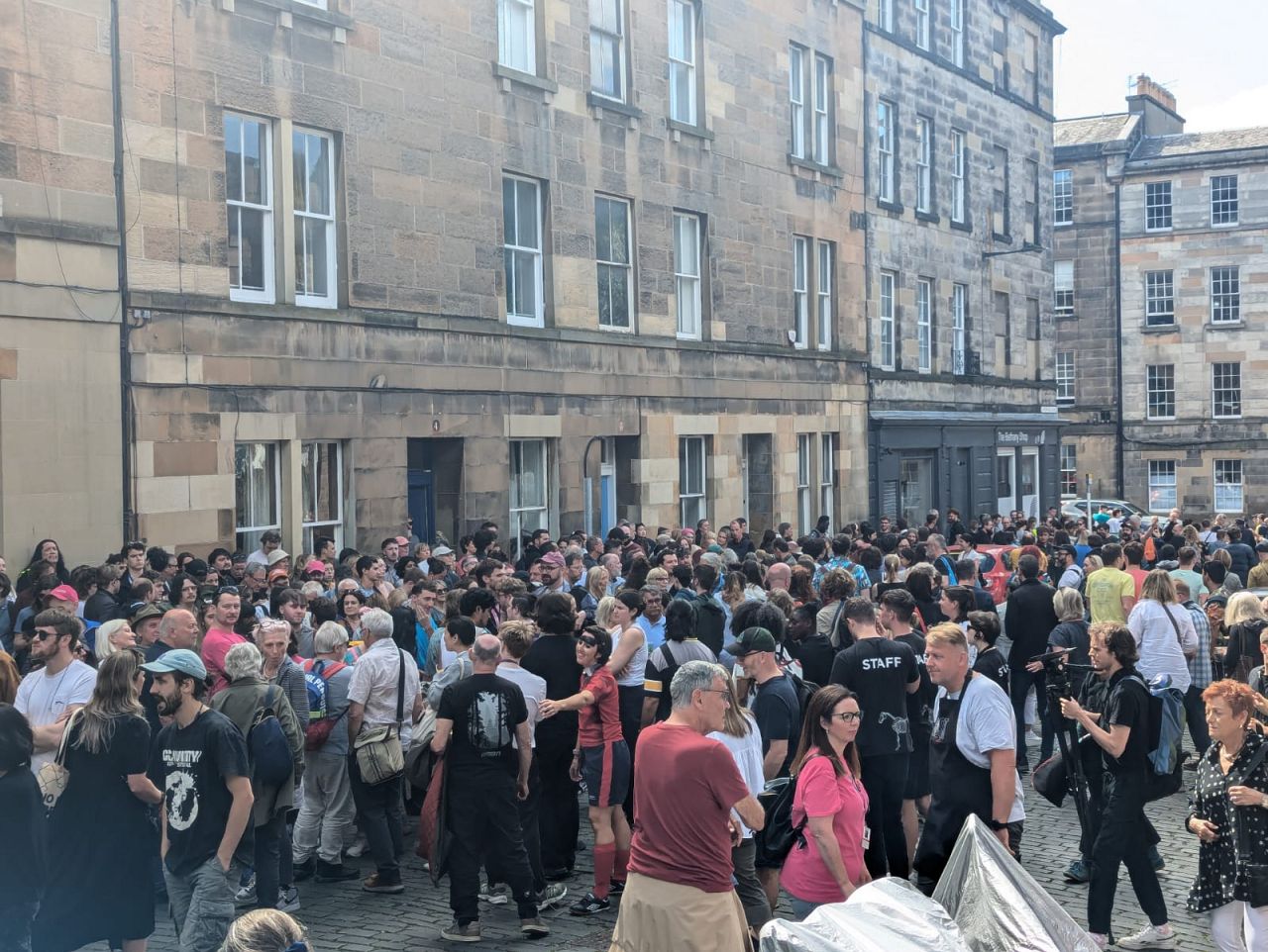 A fire alarm drives the entirety of the Summerhall out onto the streets