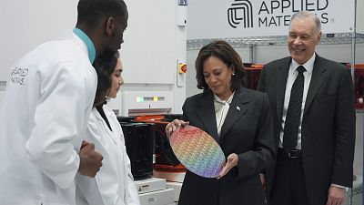 Vice President Kamala Harris tours a site where Applied Materials plans to build a $4 billion research facility 