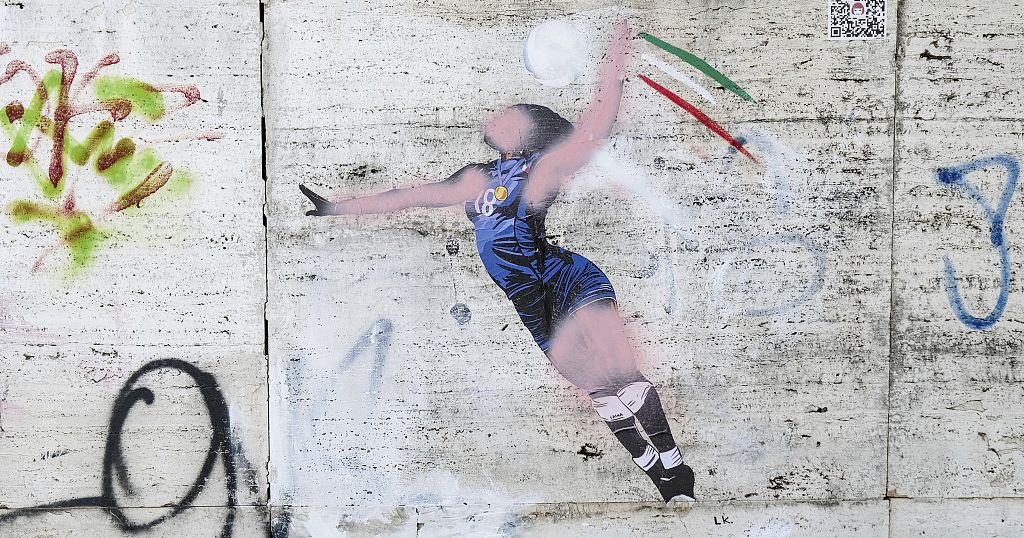 Graffiti celebrating Italian volleyball player Paola Egonu vandalized