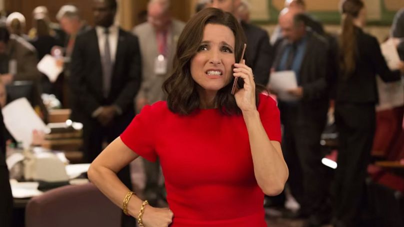 La presidenta Selina Meyer (interpretada por Julia Louis-Dreyfus) en 'Veep' (2014)