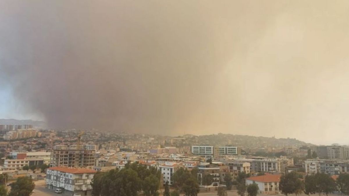 Καπνοί από τη φωτιά στη Σμύρνη