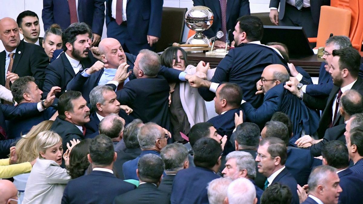 Turkey Parliament Brawl