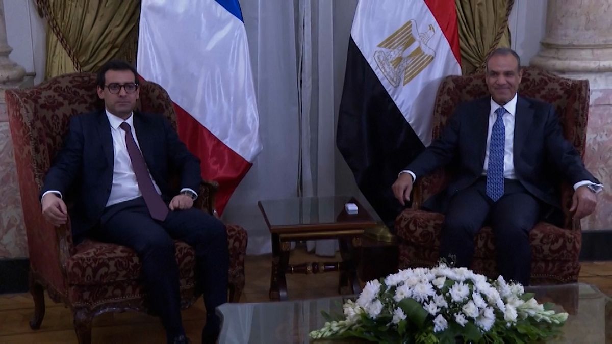 France's Foreign Minister Stephane Sejourné meets Egyptian counterpart Badr Abdelatty.