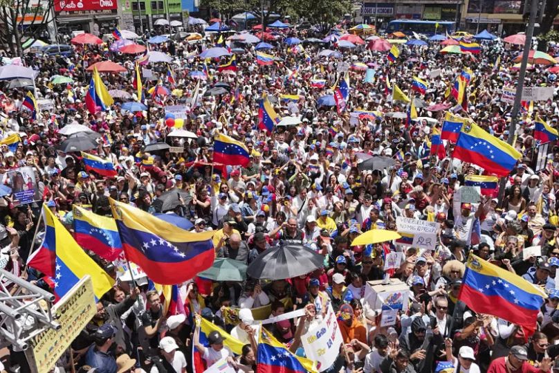 Protestas en Colombia este sábado 17 de agosto.