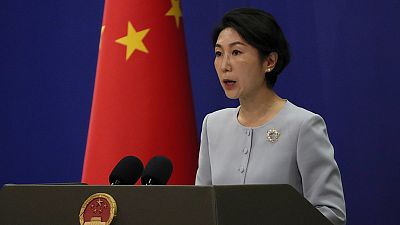 Die Sprecherin des chinesischen Außenministeriums, Mao Ning, spricht während einer Pressekonferenz im Außenministerium in Peking, Montag, 19. August 2024.