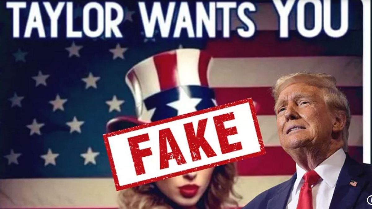 Propaganda falsa de Taylor Swift a apoiar candidatura de Trump