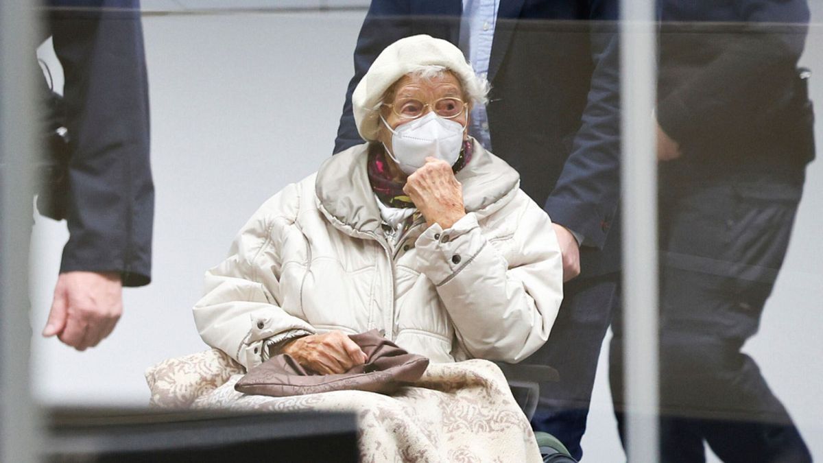  Irmgard Furchner appears in court for the verdict in her trial in Itzehoe, Germany, Dec. 20, 2022.