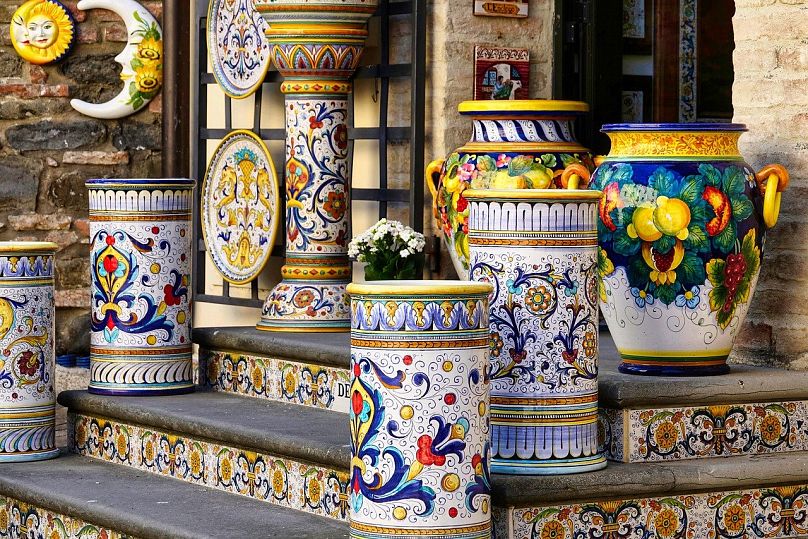 Deruta's colourful ceramics.