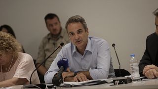 Ο Κυριάκος Μητσοτάκης στην σύσκεψη στην Πεντέλη