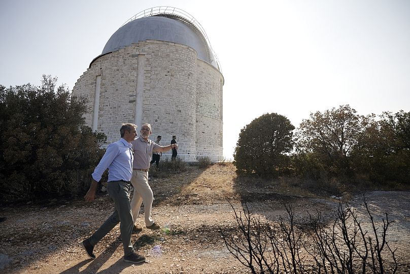 Ο Κυριάκος Μητσοτάκης στο Αστεροσκοπείο Αθηνών