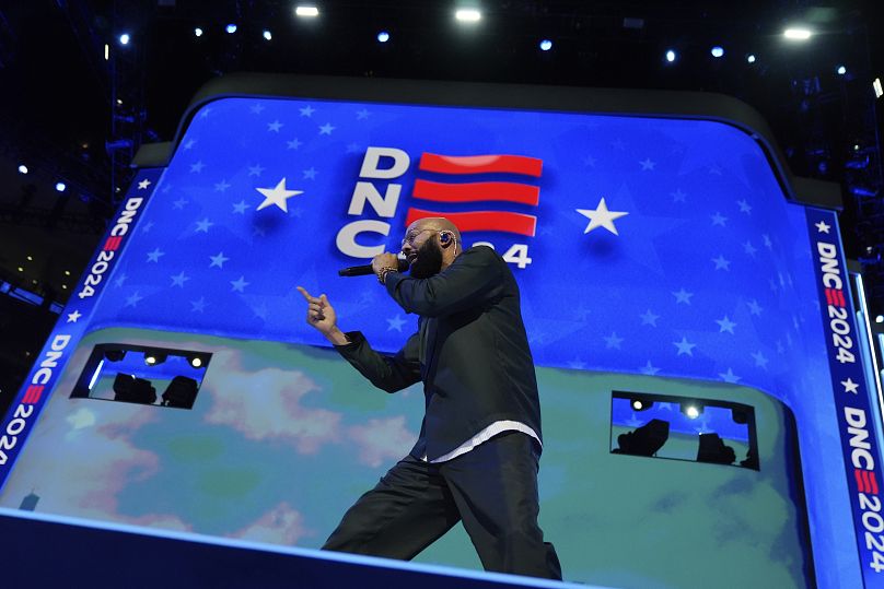 Common performs during the Democratic National Convention