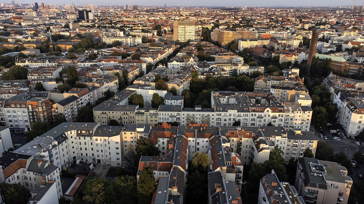 Vista aérea del distrito de Wilmersdorf en Berlín