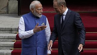 Le Premier ministre indien Narendra Modi et son homologue polonais Donald Tusk