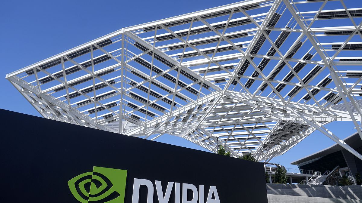 A sign for a Nvidia office building is shown in Santa Clara, Calif., Wednesday, Aug. 7, 2024.