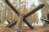 Equipment at Lithuania's counter-mobility defence park in Pabradė, August 22, 2024