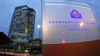 In this picture taken with a fisheye lens the new headquarters of the European Central Bank is photographed in Frankfurt, Germany, Wednesday, Jan. 21, 2015.